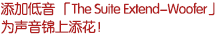 可添加低音扬声器 「The Suite Extend-Woofer」
